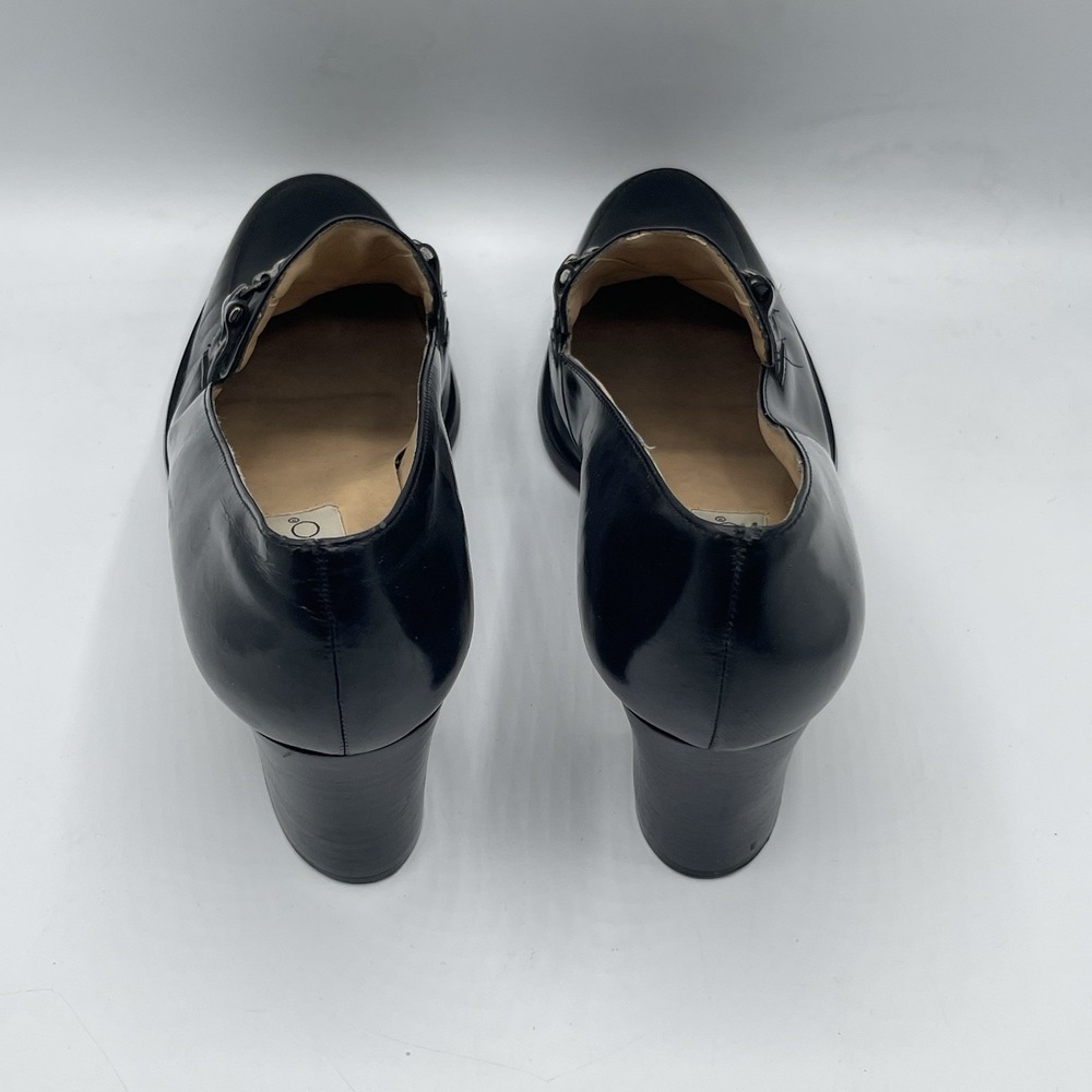 Vintage Y2K Women's LEATHER Calico Oxford Slip On Loafer Shoes Chunky Heel 10 M - Picture 6 of 12